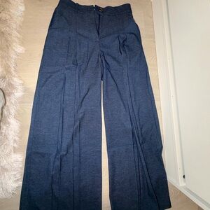 Commense Navy Wide-Leg Trousers